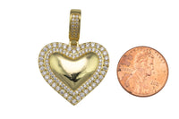 1 pc 18k Heart CZ Charm, Pendant- 26mm