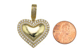 1 pc 18k Heart CZ Charm, Pendant- 26mm