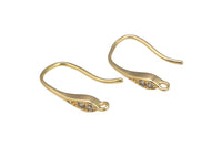 2 pc 18k CZ Earring Ear wire Finding - 16mm