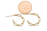 2pc 18kt Gold Earrings Stud Star Paper Clip Earrings- 2 pcs Per order- 20mm and 30mm