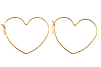 14kt Gold Filled Heart Shaped Beading Hoops - 25mm/30mm/45mm - 21 Gauge Heart Hoop Earwire - Open Heart Wire- Ships out from USA