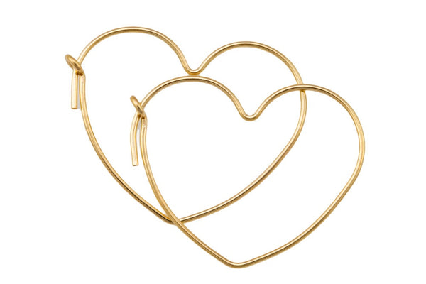 14kt Gold Filled Heart Shaped Beading Hoops - 25mm/30mm/45mm - 21 Gauge Heart Hoop Earwire - Open Heart Wire- Ships out from USA