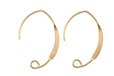 Gold Filled Earring FLAT Wire Earwire 20mm - 14/20 Gold Filled- USA Product-All Sizes 2 pcs (1 Pair)