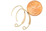 Gold Filled Earring FLAT Wire Earwire 20mm - 14/20 Gold Filled- USA Product-All Sizes 2 pcs (1 Pair)