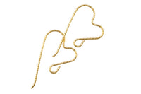 Gold Filled Earring Sparkle Heart Ear Wire 14mm - 14/20 Gold Filled- USA Product-22mm- 2 pieces per order- 1 pairs