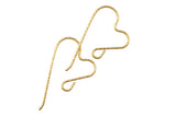 Gold Filled Earring Sparkle Heart Ear Wire 14mm - 14/20 Gold Filled- USA Product-22mm- 2 pieces per order- 1 pairs