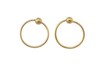 1 pair Gold Filled Ball Hoop Earrings - 14/20 Gold Filled- USA Product- 12mm with 3mm bead - Round Earwire