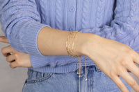 Modern Satellite Paperclip Bracelet 18k Gold Bracelet Chain One Size fits All 6.75 inches with 2 inch extender