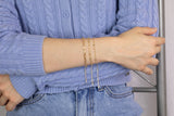 Modern Satellite Paperclip Charm Bracelet 18k Gold Bracelet Anklet Chain One Size Fits All 6.75 inches - 2 inch extender Tarnish Resistant