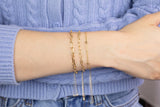 Modern Satellite Paperclip Charm Bracelet 18k Gold Bracelet Anklet Chain One Size Fits All 6.75 inches - 2 inch extender Tarnish Resistant