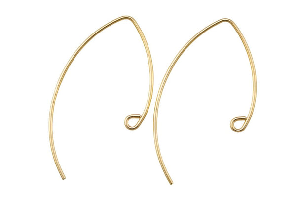 1 Pair Gold Filled Marquee Earwires 12*23mm - 14/20 Gold Filled- USA Product