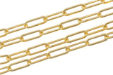 Gold Filled Flat Tubed Chain, Elongated Heavy Oval Chain, 3x8.5mm links, , Wholesale, USA Made, Chain by foot- Paper Clip Chain