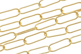 Gold Filled Tubed Chain, Elongated Oval Chain, 5 x 15 mm links, , Wholesale, USA Made, Chain by foot- Paper Clip Chain