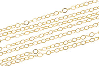 1.3mm-1.5mm USA Made gold filled FLAT chain 3 feet or 20 feet