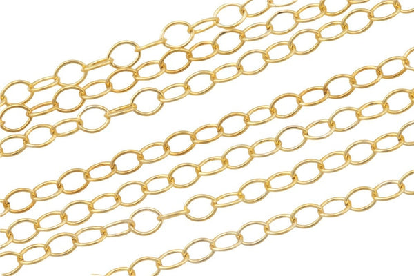 1.3mm ROUND Gold-filled Chain 3 feet or 20 feet - - USA Made gold filled Permanent Jewelry Chain