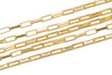 Gold Filled Flat Tubed Rectangular Chain 1.3x3mm links- Wholesale, USA Made, Chain by foot- Paper Clip Chain Permanent Jewelry Chain
