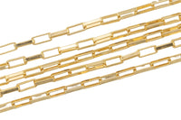 Gold Filled Flat Tubed Rectangular Chain 1.3x3mm links- Wholesale, USA Made, Chain by foot- Paper Clip Chain Permanent Jewelry Chain