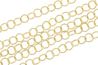 Gold Filled Texturized Round Chain, 3.4mm, Wholesale, BULK Low Price, Chain by foot Permanent Jewelry Chain