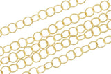 Gold Filled Texturized Round Chain, 3.4mm, Wholesale, BULK Low Price, Chain by foot Permanent Jewelry Chain