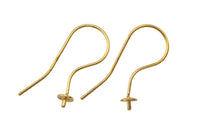 Glue In Earring Earwire Fishhook Fish Hook 24mm - Gold Plated - 5 pairs / 10 pieces per order