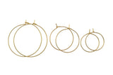 Gold Filled / White Gold Filled Earring Hoop Findings - 20mm 25mm 35mm 45mm 50mm - 2 pairs per order (4 pcs)