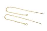 Gold Filled Threader Earrings Findings- 2.5 inches- 80mm- 1 pair per order