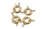 4 pcs Gold Sailor's Clasp, Large Spring Ring Include Loops 11mm and 13mm, Bracelet Findings- 4 pcs per order/pack