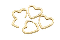 2 pcs 18k Gold Plated Heart Earring Lever Backs -17mm- 1 pairs per order