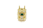 1 pc 18K Gold Fill Movable Middle Evil Eye Charm Necklace, Gold Evil Eye Pendant, Rectangle Evil Eye Charm, Evil Eye Tag- 16x28mm
