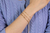 Modern Satellite Paperclip Charm Bracelet 18k Gold Bracelet Anklet Chain One Size Fits All 6.75 inches - 2 inch extender Tarnish Resistant