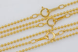 14K GOLD FILLED NECKLACE Chain, Wholesale Delicate Everyday Chain, 1.5mm Ball Chain Finished Cable Chain with Spring Clasp, High Quality