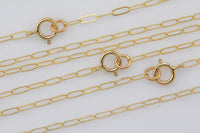 Gold Filled Paper Clip Necklace- Assorted Length- Read to Wear-2x5mm- USA Made Permanent Jewelry Chain