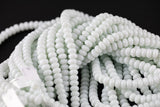 6mm 8mm White Jade Beads Roundel Smooth Full Strand 15.5 inch Strand