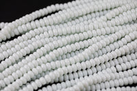 6mm 8mm White Jade Beads Roundel Smooth Full Strand 15.5 inch Strand