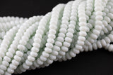 6mm 8mm White Jade Beads Roundel Smooth Full Strand 15.5 inch Strand