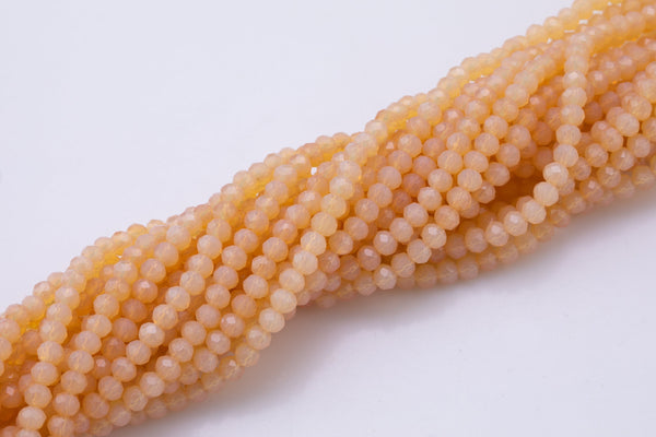 6mm Crystal Peach Opal Beads Rondelle - 2 or 5 or 10 STRANDS