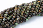 Natural Green Flower Opal 8mm - Full 15.5 Inch Strand- AAA Quality Smooth Gemstone Beads