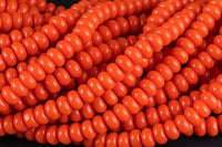 8mm Crystal Smooth Roundel Barrel Beads Blood Orange about 16.5"