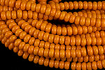 8mm Crystal Smooth Roundel Barrel Beads Pumpkin Orange about 16.5"