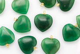 Gemstone Heart Hearts Charm Healing Stone Size appr 20mm - Green Aventurine