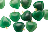 Gemstone Heart Hearts Charm Healing Stone Size appr 20mm - Green Aventurine