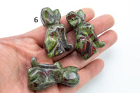 1 Pc Stone Dog Dogs - Dalmatian Jasper Red Jasper Rose Quartz Labradorite Larvikite Onyx Animal Figurine Super Cute about 2"