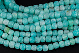 Natural Amazonite Faceted Faceted Cube Beads Size 4-5mm 7.5" Strand