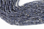 Natural Genuine Thai BLUE SAPPHIRE 15.5" - 4mm - Nice Size Hole - Diamond Cutting, High Facets- Nice and Sparkly- Faceted Round