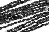 Natural New Organic Cut Matte Rough Raw Unpolished Black Tourmaline Natural Cylinder Shape Beads 15.5" Strand Gemstone Beads