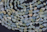 Natural New Organic Cut Matte Rough Raw Unpolished Aquamarine Nugget Beads 15.5" Strand Gemstone Beads