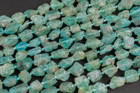 Natural New Organic Cut Matte Rough Raw Unpolished Green Apatite Nugget Beads 15.5" Strand Gemstone Beads