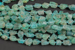 Natural New Organic Cut Matte Rough Raw Unpolished Green Apatite Nugget Beads 15.5" Strand Gemstone Beads