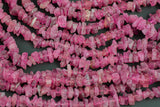 Natural New Organic Cut Matte Rough Raw Unpolished Pink Tourmaline Chips Beads 15.5" Strand Gemstone Beads