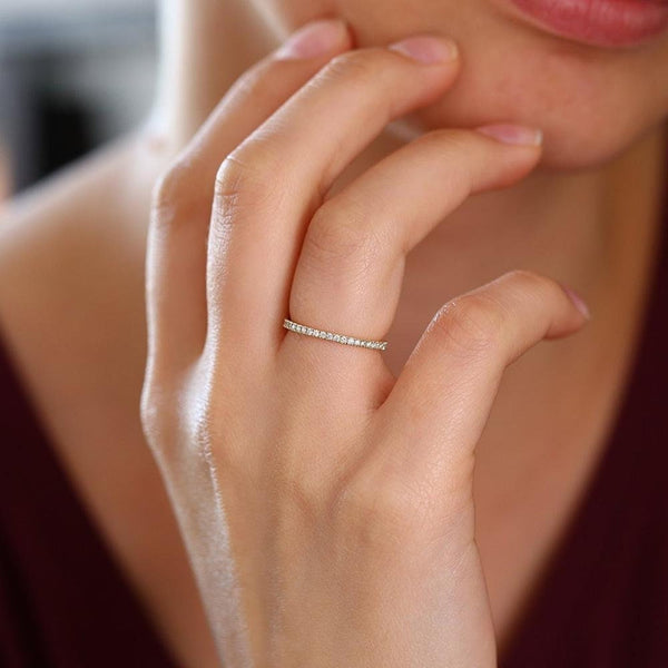 Eternity Band,Engagement Rings,Micro Pave Ring,Wedding Band,Eternity Ring,Gold Full Round Ring,Gift For her